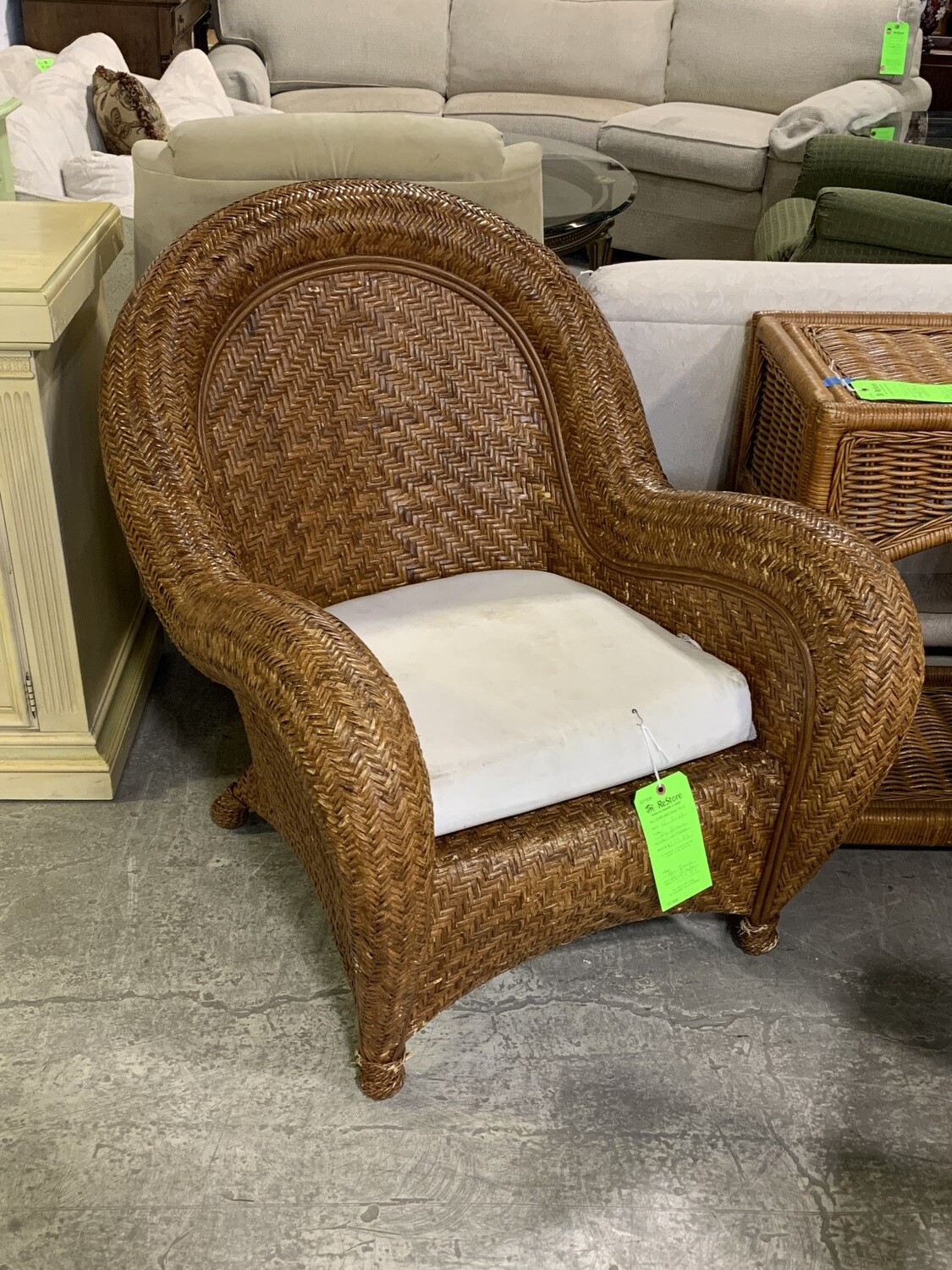 Big Brown Wicker Armchair