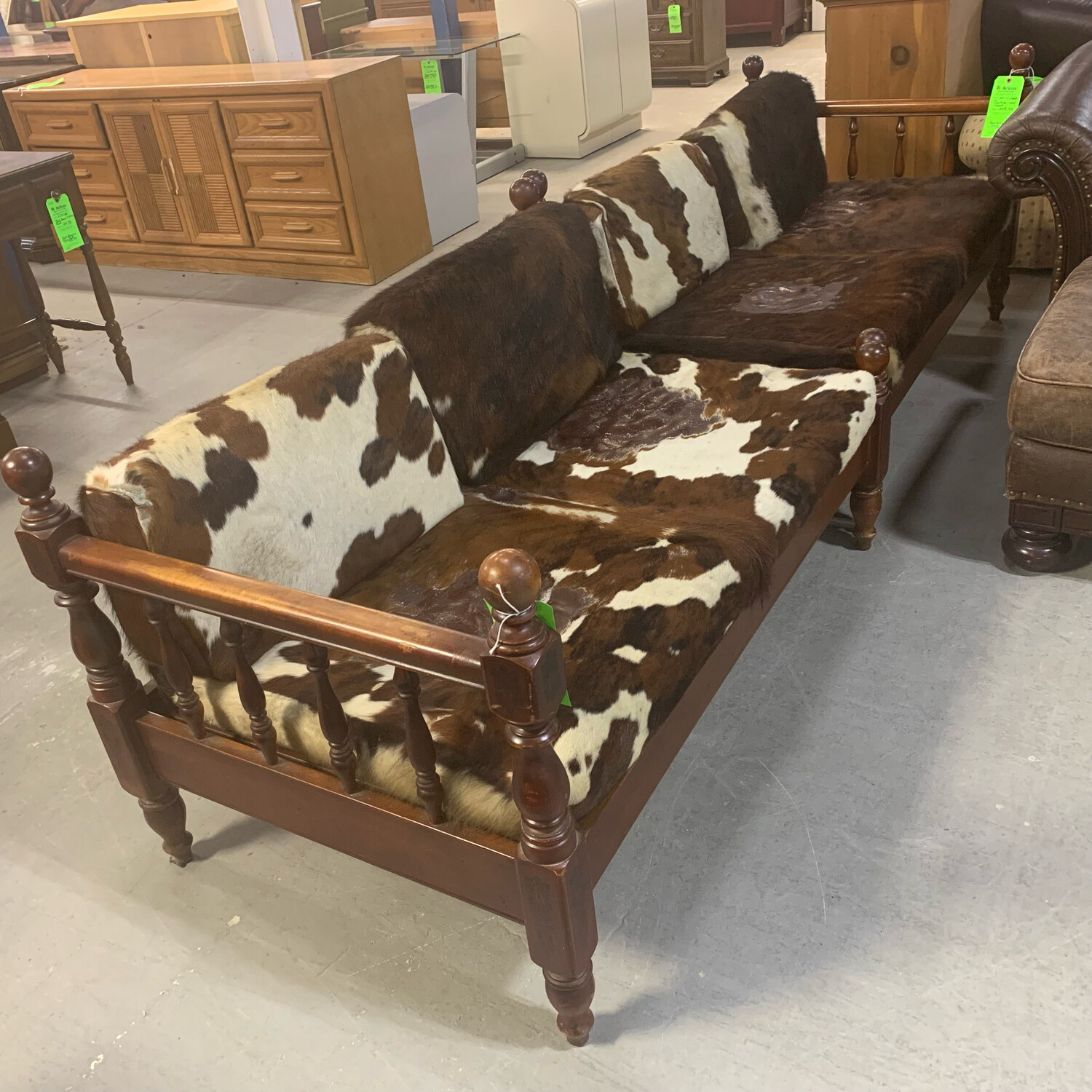 Cowhide Wood Frame Couch