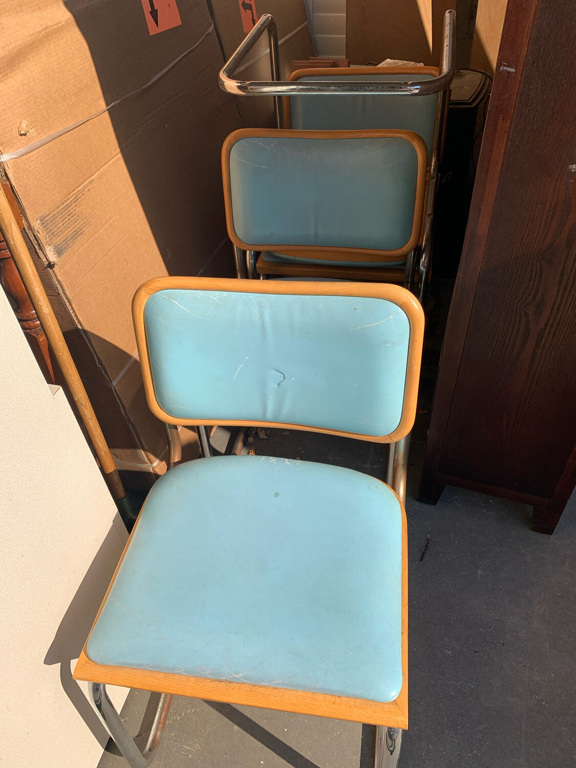 Metal Chairs Teal Seat