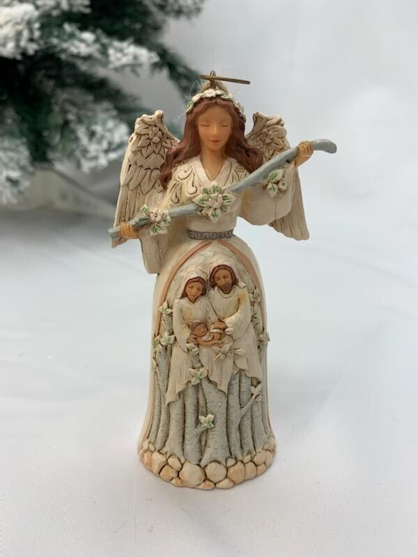 Jim Shore White Woodland Nativity Angel Ornament