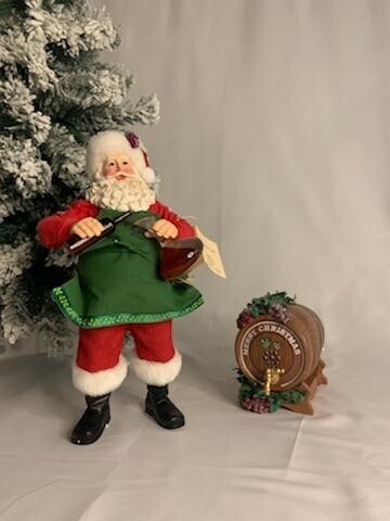 Kurt S. Adler Collectibles, Santa with Wine Barrel Figure