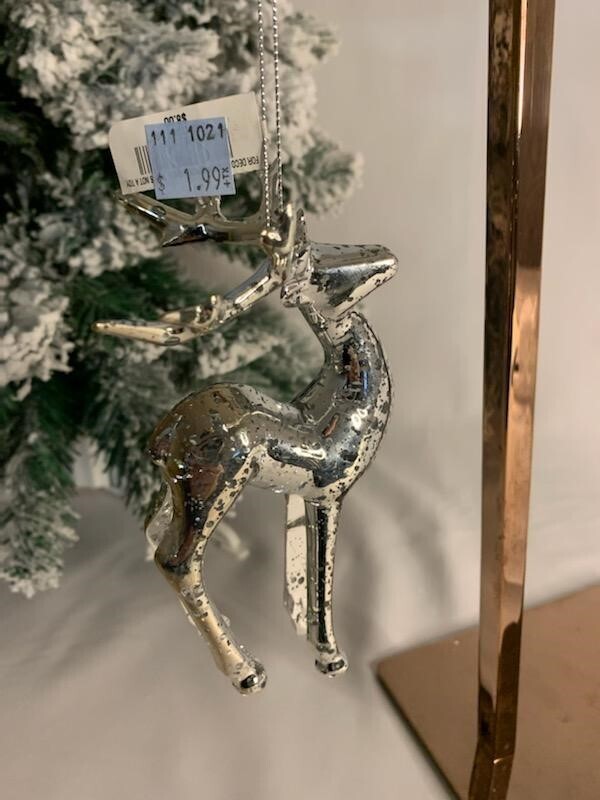 Silver Raindeer Ornament