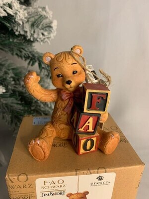 Jim Shore Teddy Bear with FAO Blocks Ornament