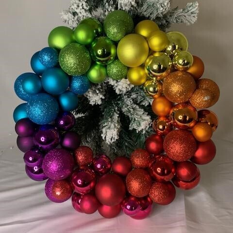 Bloomingdales Rainbow Ornament Wreath