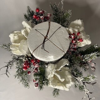 Candle Holder with Winter Floral Display
