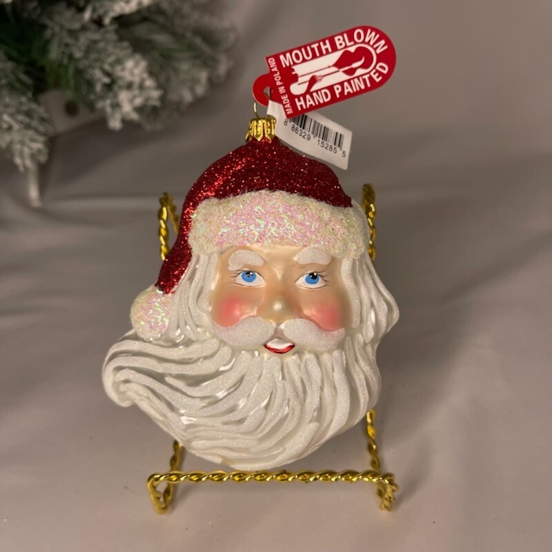 Santa Glass Ornament