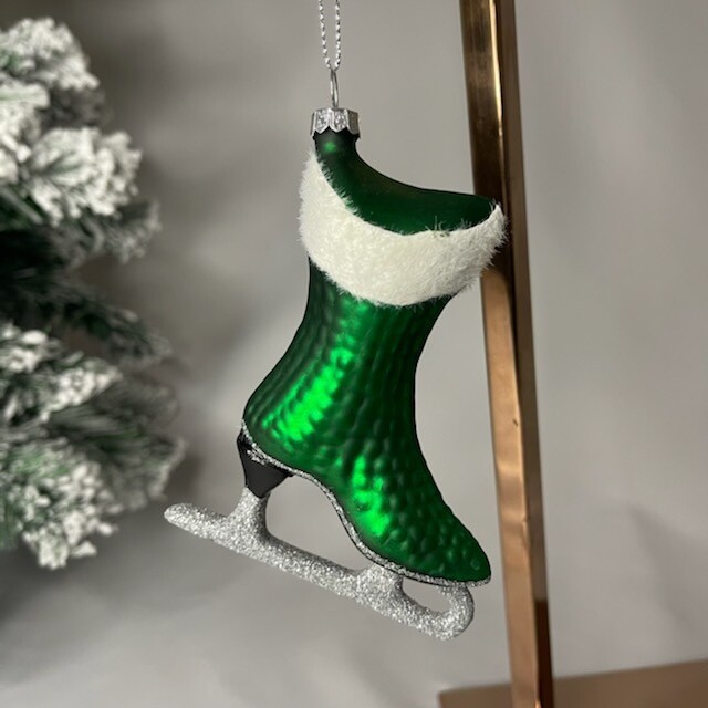 Green Ice Skate Ornament