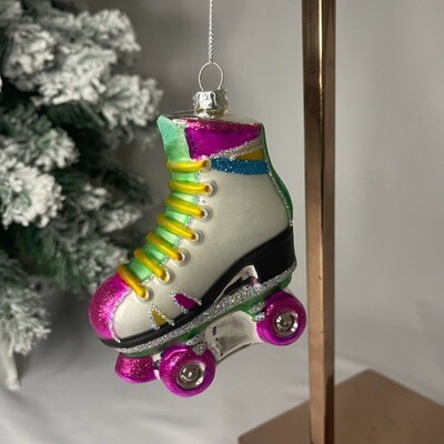 Roller Skate Glass Ornament