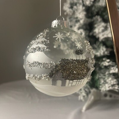 Holiday Lane Cozy Christmas House Glass Ornament