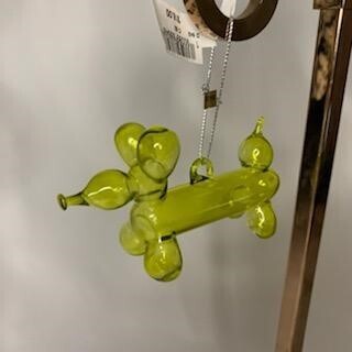 Balloon Dog Glass Ornament