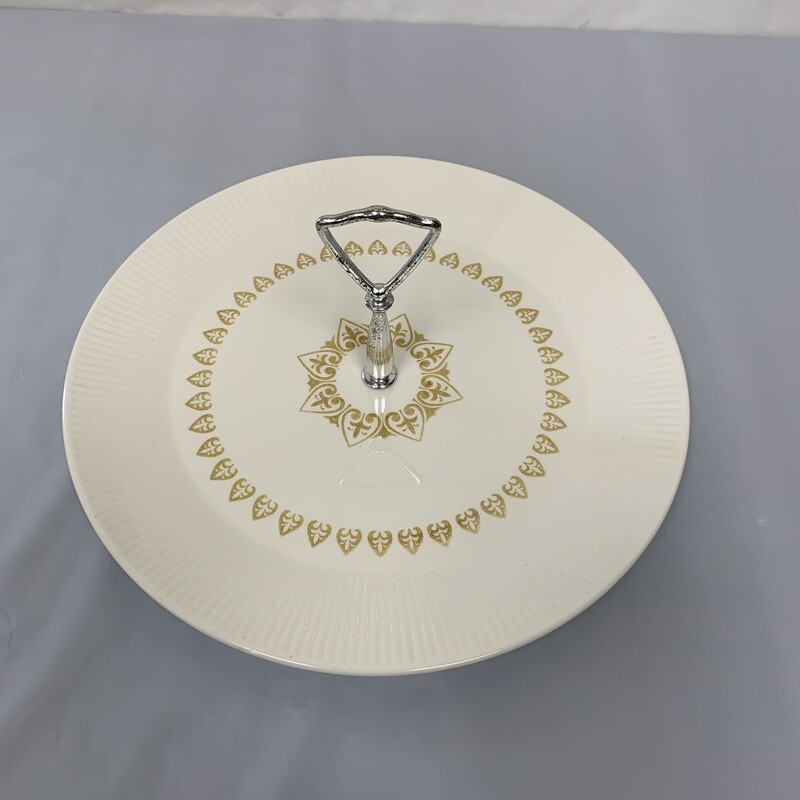Vintage Sheffield Fleur de Lis serving tray