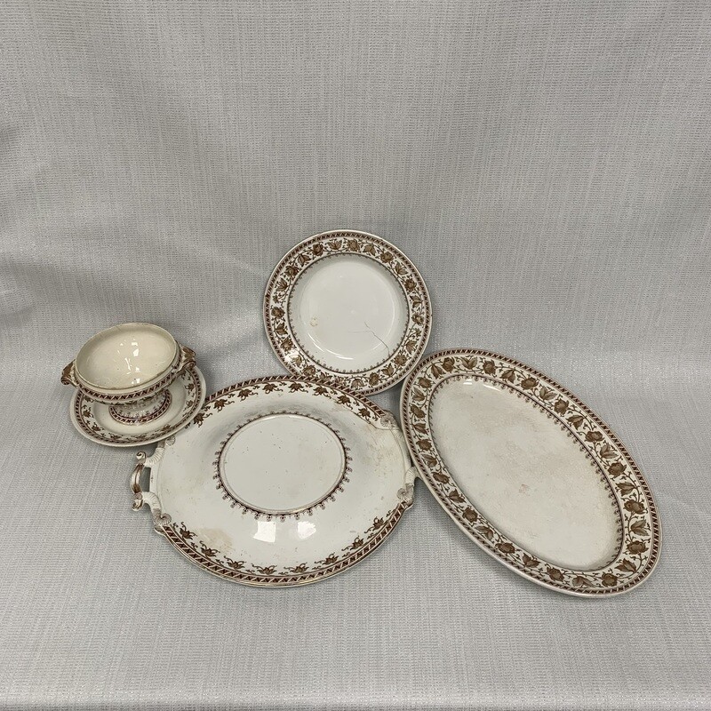 Antique Faience Sarreguemines - Lot of 4 pieces