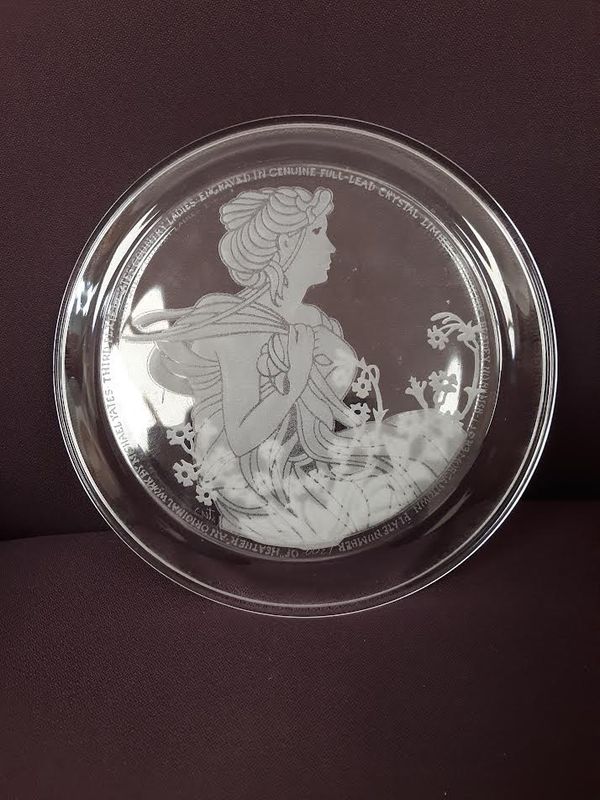 Etched Country Ladies Plate