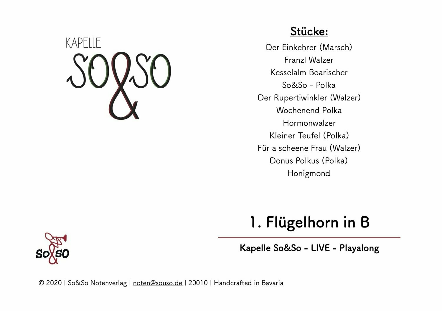 Playalong Ausg. 1 - 1. Flügelhorn in B  MP3/PDF