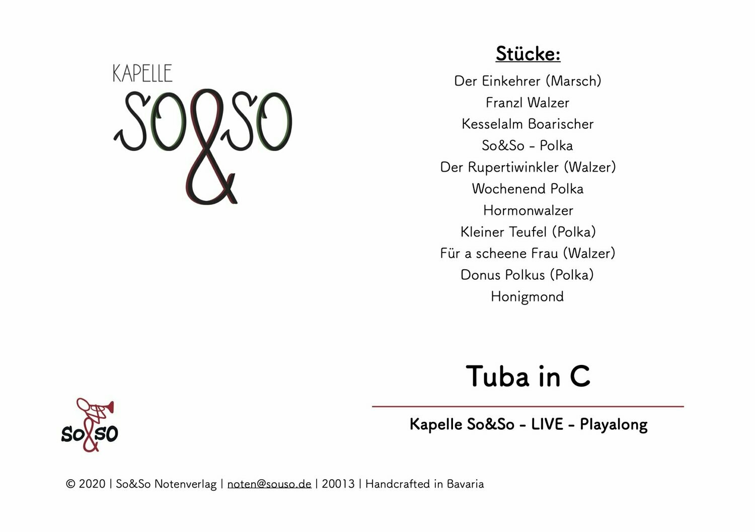 Playalong Ausg. 1 - Tuba in C   MP3/PDF