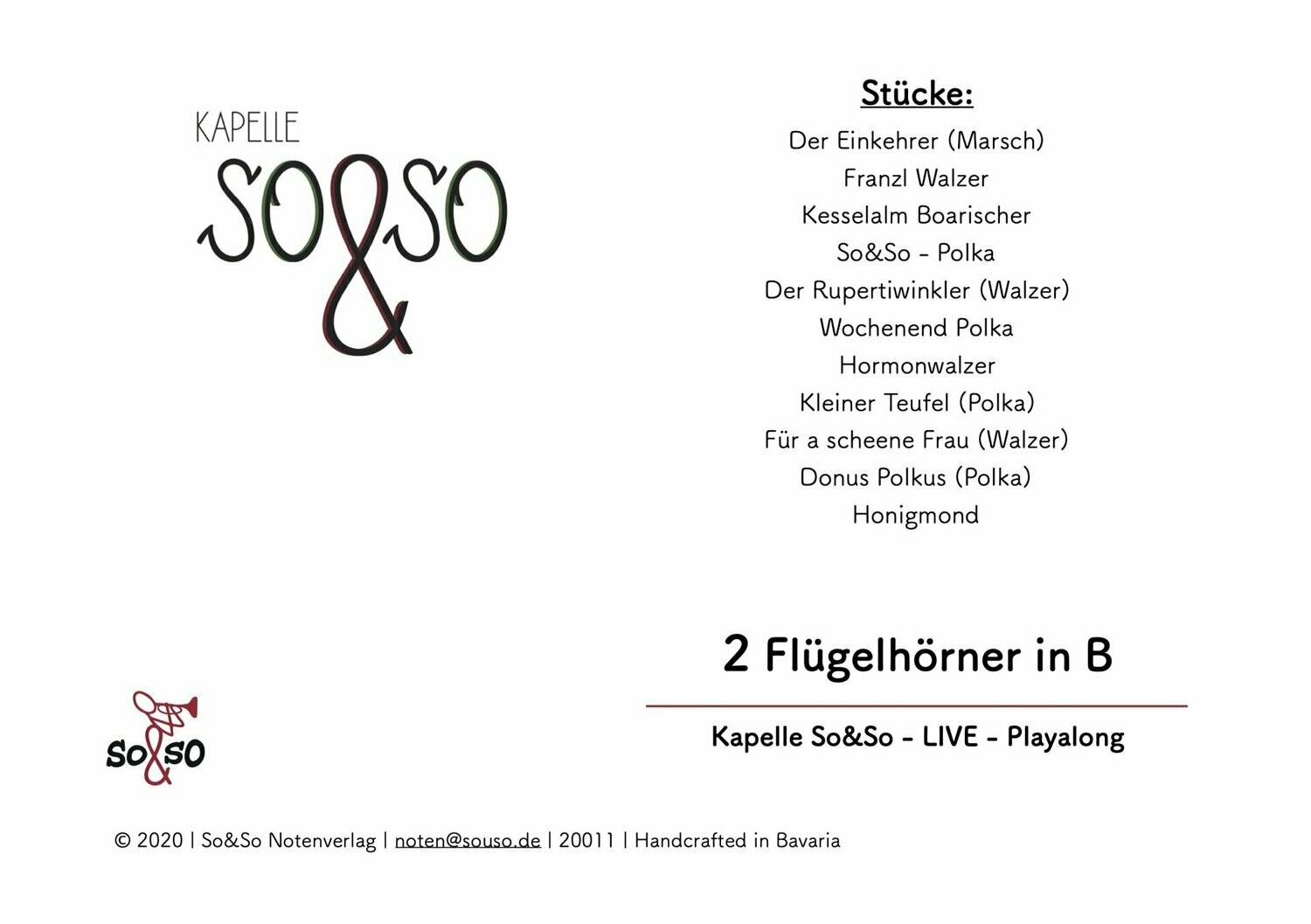Playalong Ausg. 1 - 2 Flügelhörner   MP3/PDF