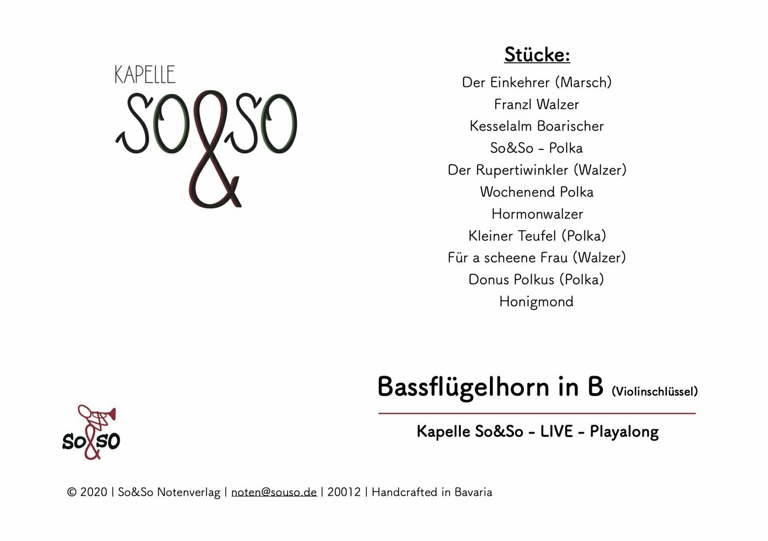 Playalong Ausg. 1 - Bassflügelhorn  in B (Violinschl.) MP3/PDF