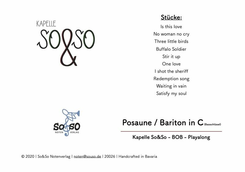 Playalong BOB - Posaune und Bariton in C (Bassschlüssel)  MP3/PDF