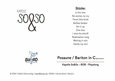 Playalong BOB - Posaune und Bariton in C (Bassschlüssel) MP3/PDF