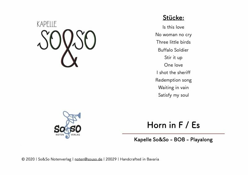 Playalong BOB - Horn in F und Es  MP3/PDF
