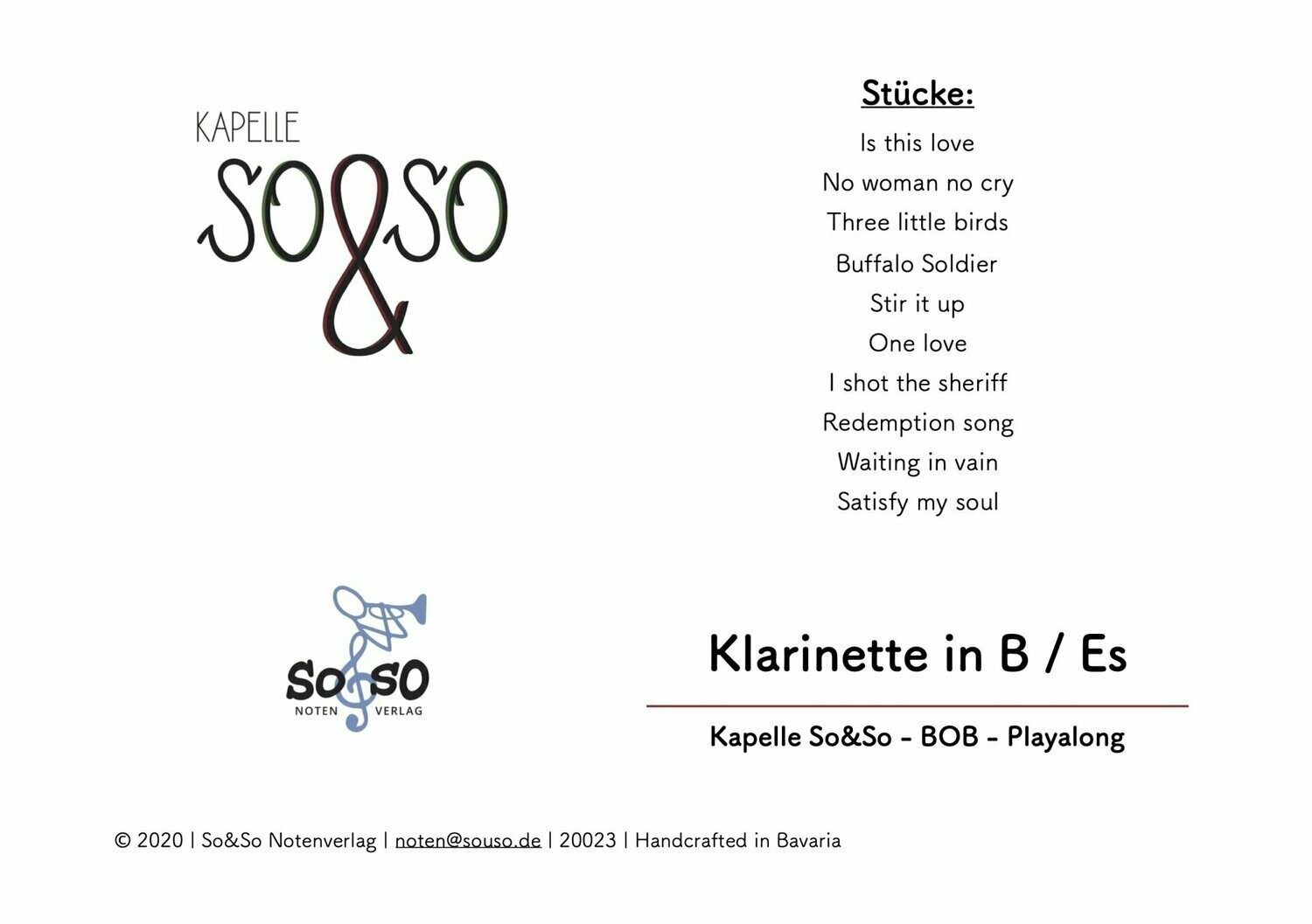 Playalong BOB - Klarinette in B und Es  MP3/PDF
