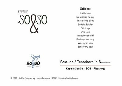 Playalong BOB - Posaune und Tenorhorn in B (Violinschlüssel) MP3/PDF
