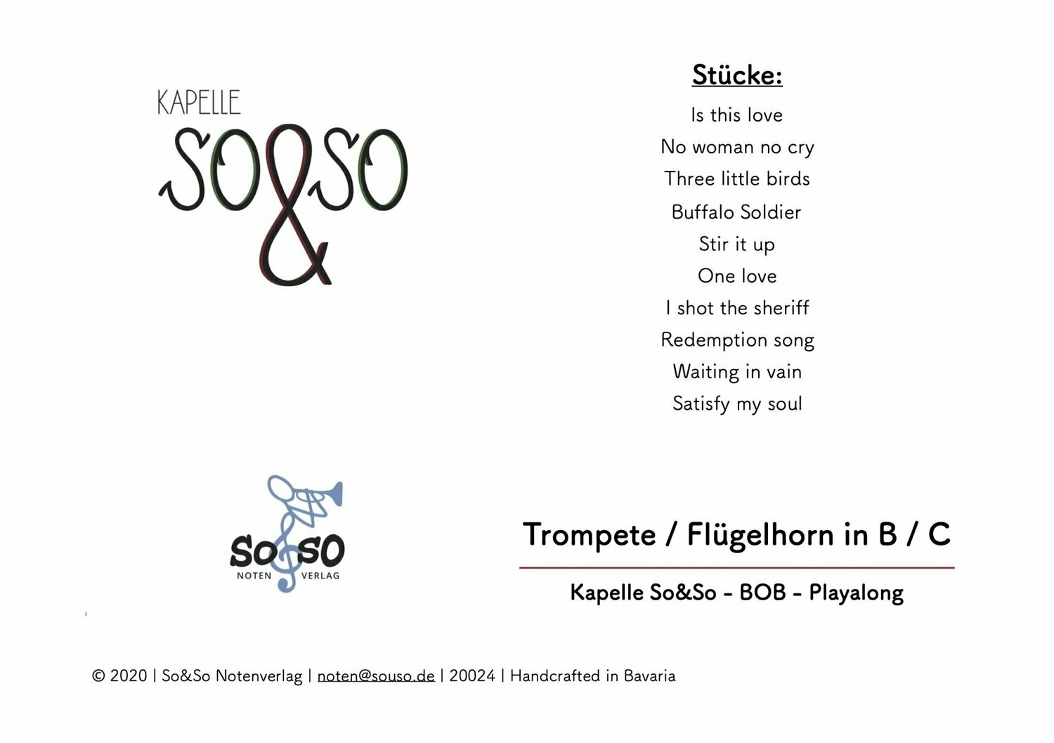 Playalong BOB - Trompete und Flügelhorn in B und C  MP3/PDF