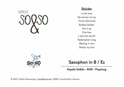 Playalong BOB - Saxophon in B und Es MP3/PDF