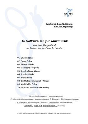 10 Volksweisen für Tanzlmusik 10 Volksweisen für Tanzlmusik