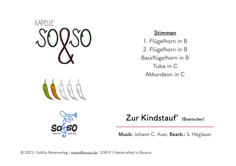 Zur Kindstauf' (Boarischer)
