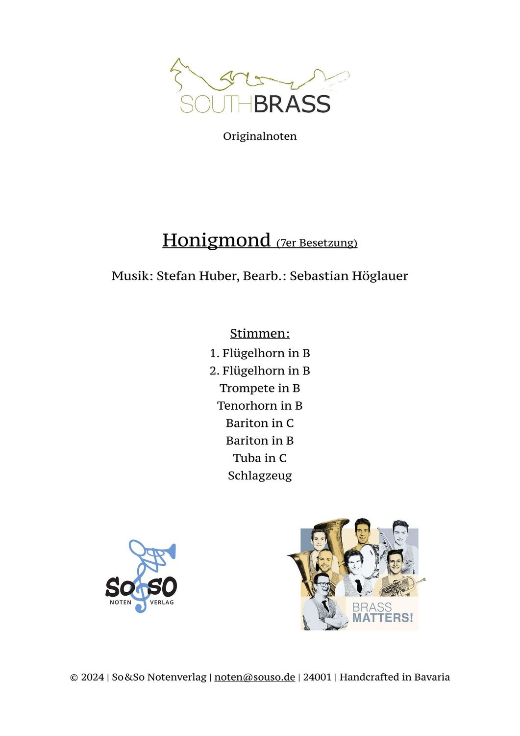 Honigmond - Southbrass Originalnoten