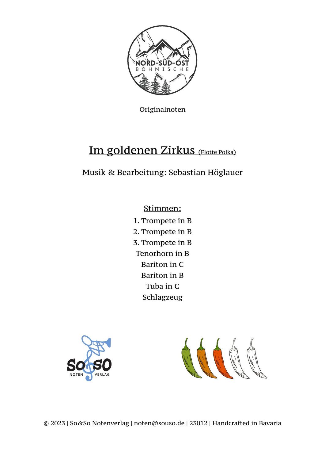 Im goldenen Zirkus (Flotte Polka) - NSO-Böhmische Originalnoten