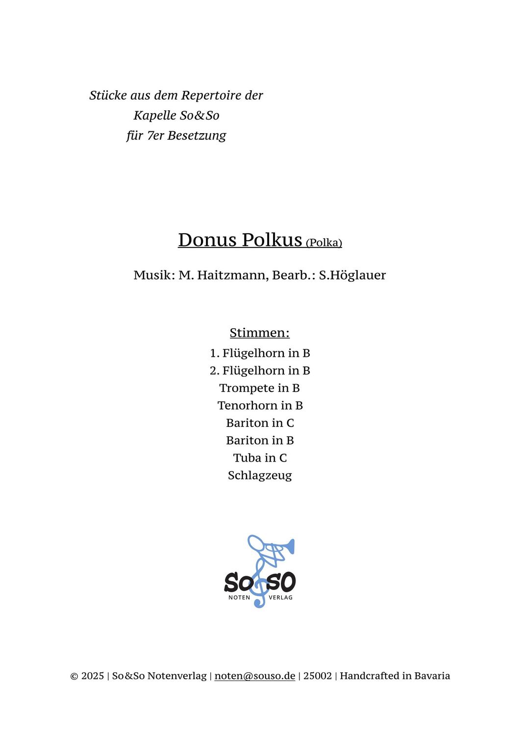 Donus Polkus (Polka) - 7er Besetzung