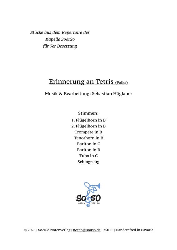 Erinnerung an Tetris (Polka) - 7er Besetzung Erinnerung an Tetris (Polka) - 7er Besetzung