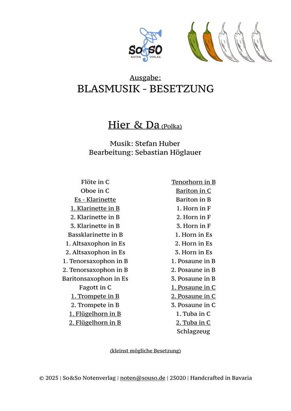 Hier & Da (Polka) - Blasmusik Hier & Da (Polka) - Blasmusik
