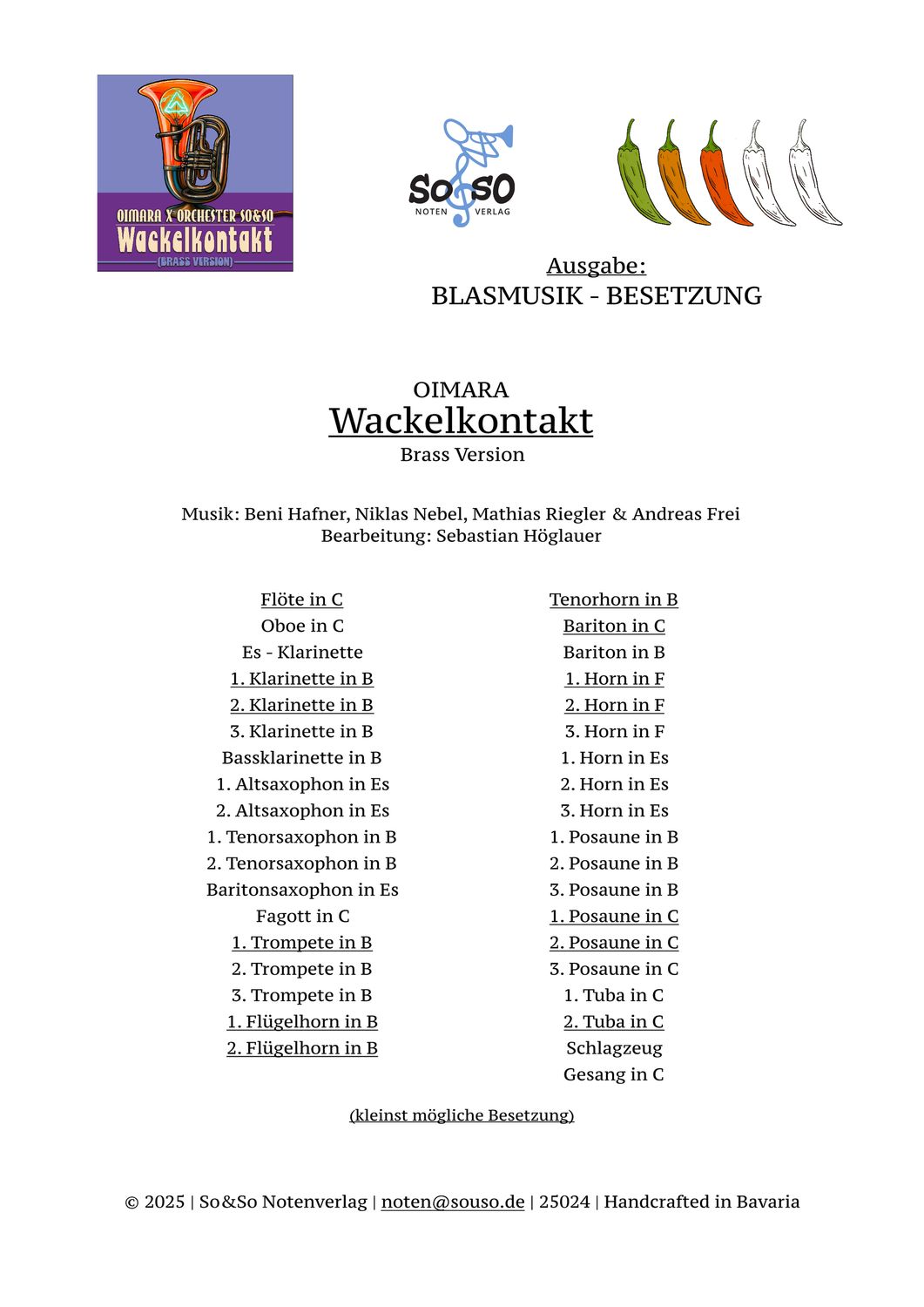 Wackelkontakt - OIMARA - Brass Version, Blasmusik