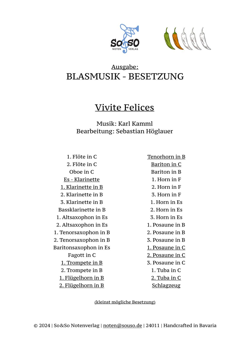 Vivite Felices (Marsch) - Blasmusik
