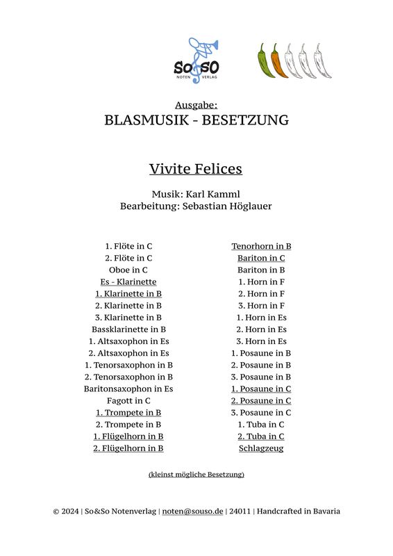 Vivite Felices (Marsch) - Blasmusik
