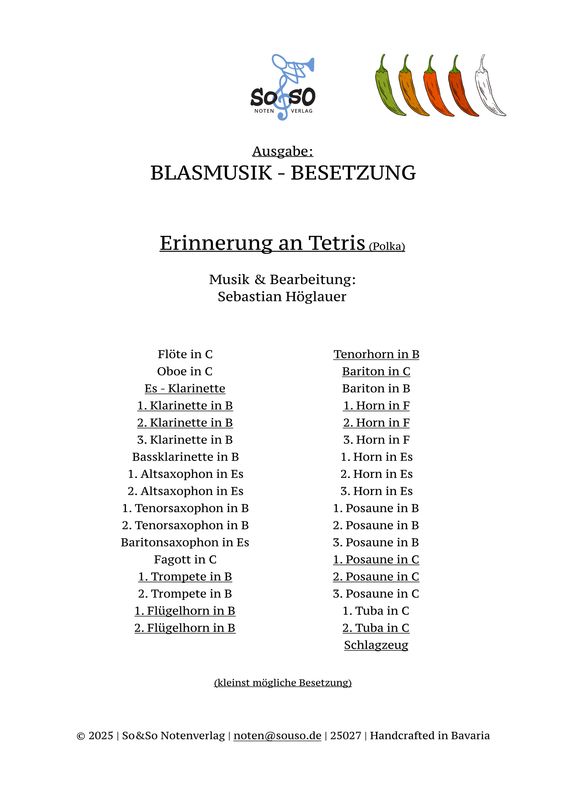 Erinnerung an Tetris (Polka) - Blasmusik Erinnerung an Tetris (Polka) - Blasmusik