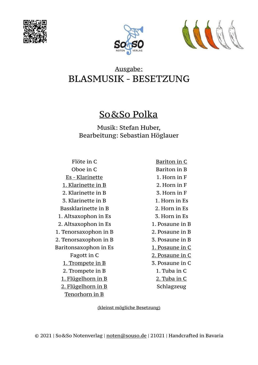 So&So Polka - Blasmusik-Besetzung So&So Polka - Blasmusik-Besetzung