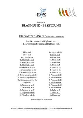 Klarinetten-Vierer (Solo für vier Klarinetten) - Blasmusik Klarinetten-Vierer (Solo für vier Klarinetten) - Blasmusik
