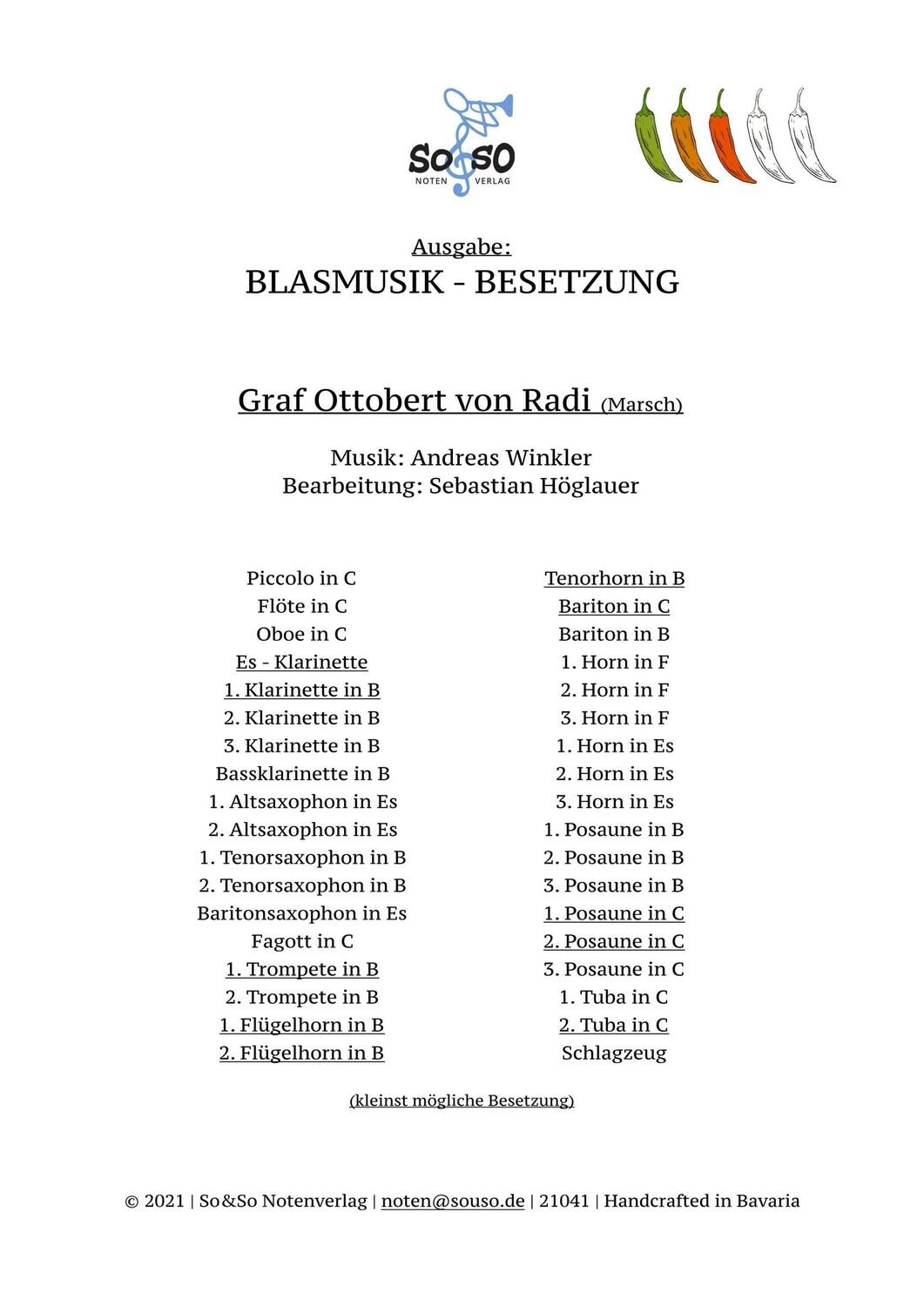 Graf Ottobert von Radi (Marsch) - Blasmusik Graf Ottobert von Radi (Marsch) - Blasmusik