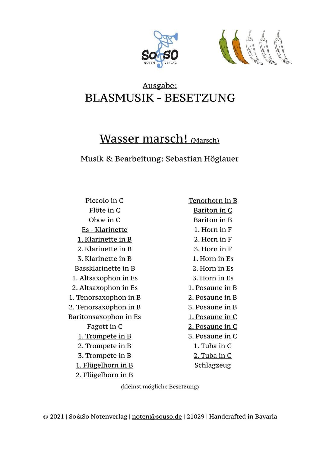 Wasser marsch! (Marsch) - Blasmusik