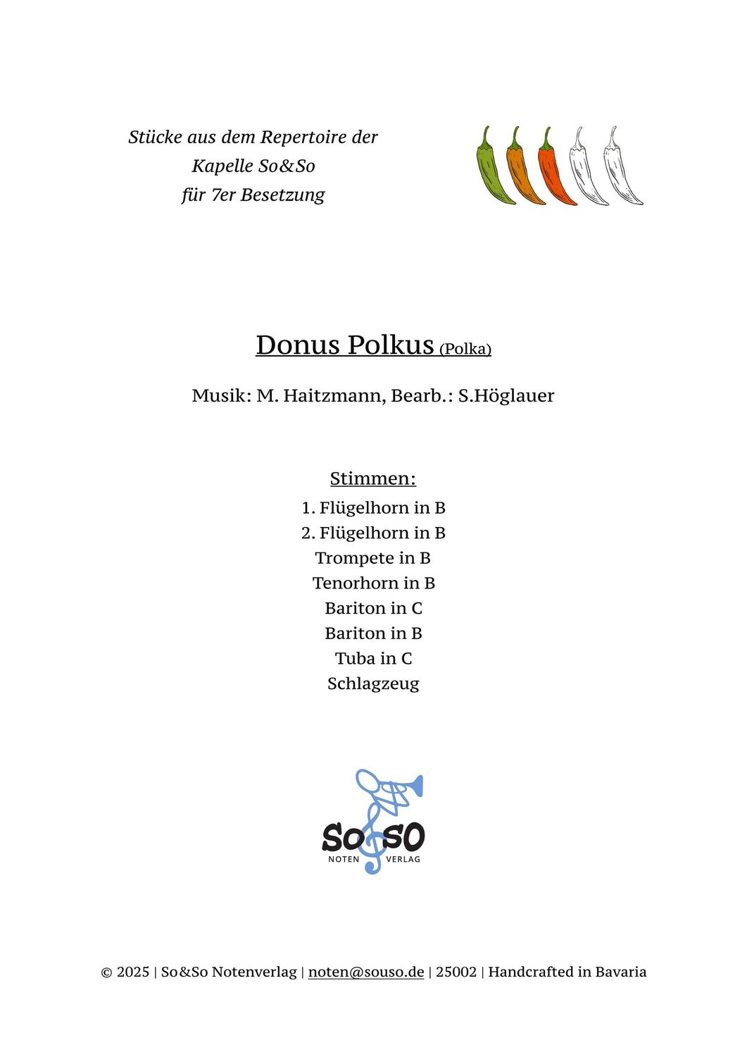 Donus Polkus (Polka) - 7er Besetzung Donus Polkus (Polka) - 7er Besetzung