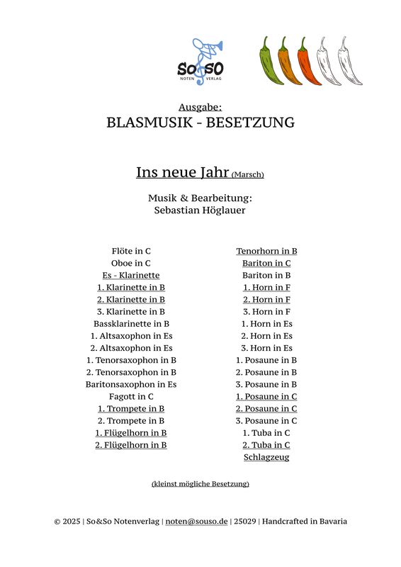 Ins neue Jahr (Marsch) - Blasmusik Ins neue Jahr (Marsch) - Blasmusik