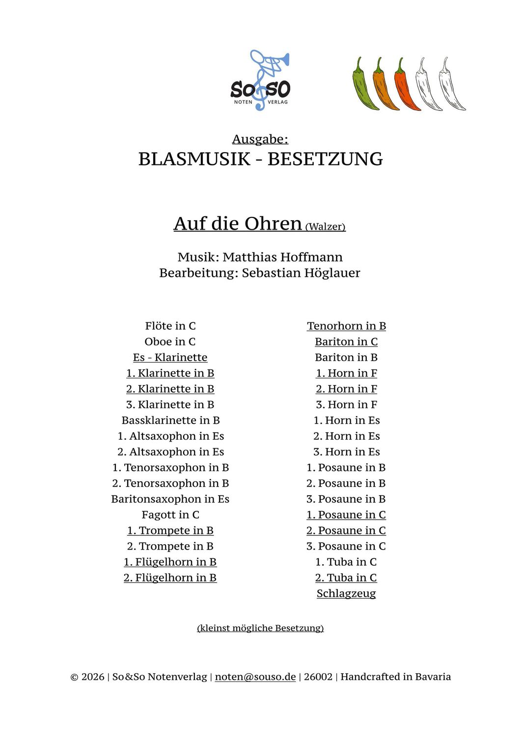 Auf die Ohren (Walzer) - Blasmusik Auf die Ohren (Walzer) - Blasmusik