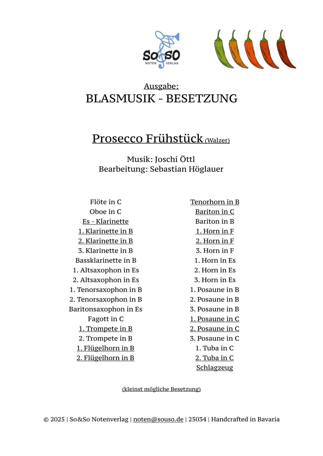 Prosecco Frühstück (Walzer) - Blasmusik Prosecco Frühstück (Walzer) - Blasmusik