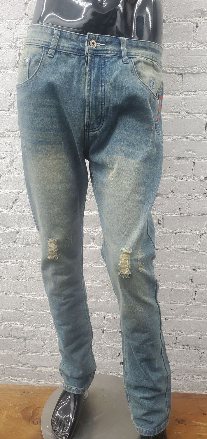 Global Wealth button fly denim jeans