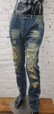 Global Wealth distress denim jeans