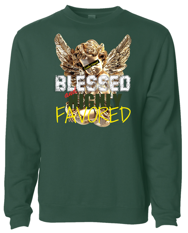 Global Wealth Blessed And Highly Favored Crewneck